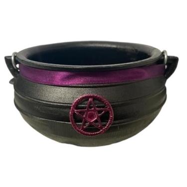 Imagem de Caldeirão Da Bruxa Pentagrama De Ferro Tripé E Alça 750 Ml - Meta Atac