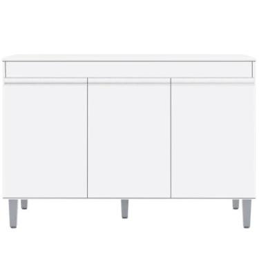 Imagem de Gabinete Balcão Miriam 3 Portas para Cozinha Branco - AJL