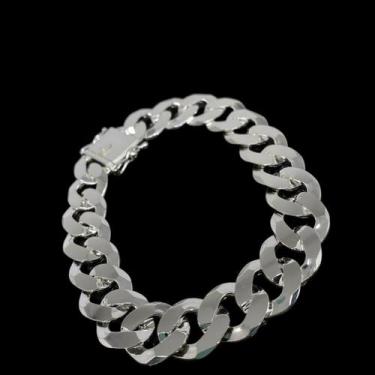 Imagem de Pulseria Grumet - 22cm 13mm Fecho Gaveta I Prata 925 - realeza925