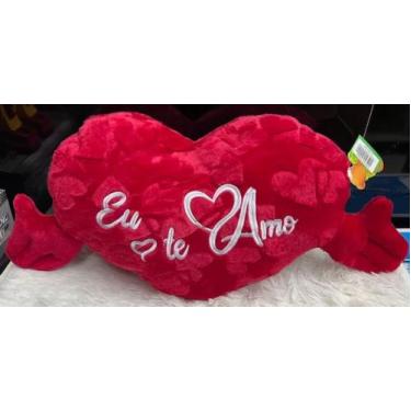 Imagem de Coração de Pelúcia Almofada 59cm (F6849) Com Mãos Eu Te Amo Presente -