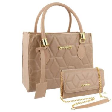 Imagem de Bolsa Feminina Transversal Tote Casual + Bolsa Carteira Kit - Selfie S