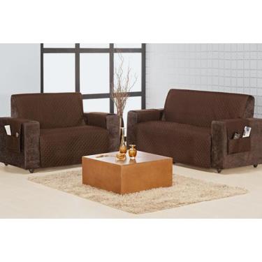 Imagem de Protetor de sofa home 3 e 2 lugares - tabaco - Enxovais Aquarela LTDA
