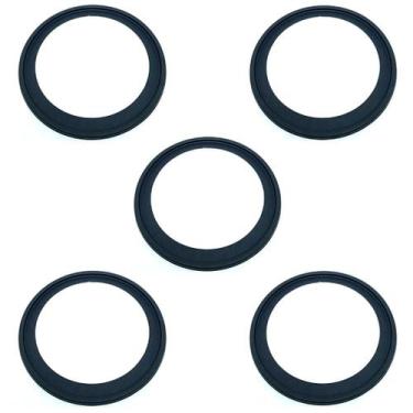 Imagem de Kit C/5 Porta Grelha Caixilho Ralo Redondo 10cm Inox Preto - Montelar 