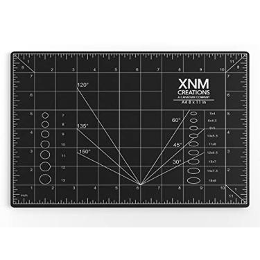 Imagem de XNM Creations Tapete de corte de alta qualidade – 20 x 28 cm – A4, estrutura de PVC de qualidade de 3 camadas – dupla face, linhas de grade imperial e métrica – perfeito para cortar, costurar e fazer