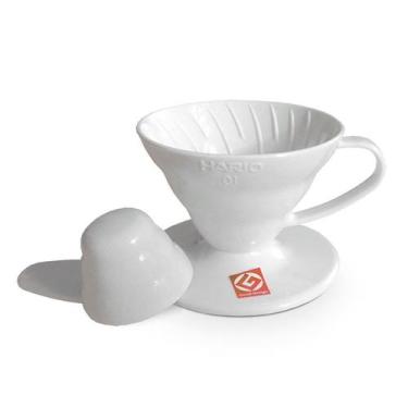 Imagem de Coador De Café Hario V60 Em Acrílico Branco - Tamanho 01