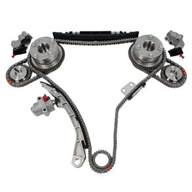Imagem de CNS Kit de corrente de distribuição do motor com engrenagens VVT compatível com NISSAN Altima Maxima Murano 3.5L 3498CC V6 DOHC (24 válvulas) "VQ35DE"