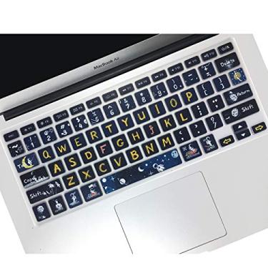 Imagem de WSLUCKO Capa de silicone para teclado antigo MacBook Air 33.8 cm (A1466/A1369), MacBook Pro 13,3" (A1278/A1425/A1502), MacBook Pro 15'' (A1286/A1286) e MacBook Pro 17'' (A1297), Space Man