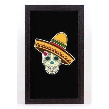 Imagem de Quadro Porta Tampinhas Pequeno - Caveira Mex 1063 - Karin Grace, único