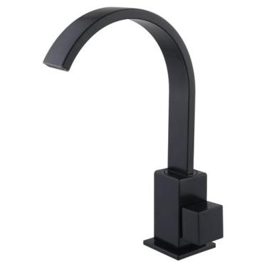 Imagem de Torneira Bica Móvel Quadrit Slim Bancada 6166 - Preto Fosco - KS