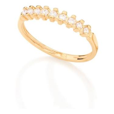 Imagem de Anel Meia Aliança Com 9 Zircônias Rommanel 511027, Branco, 16