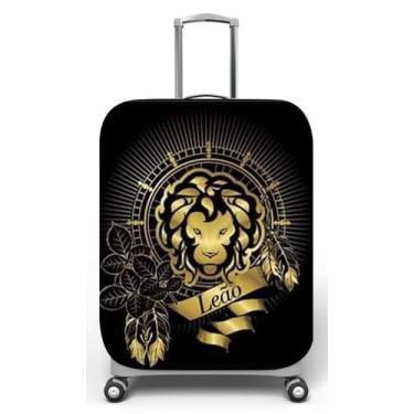 Imagem de Capa para mala de viagem M, medidas max C40x A59 x P27cm Leão Preto e 