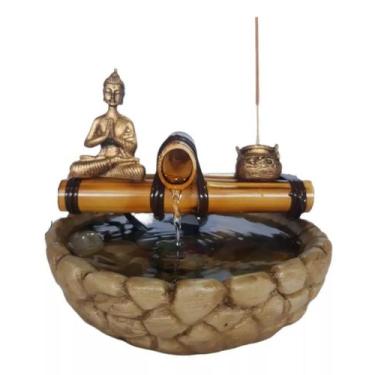 Imagem de Mini Fonte Agua Mesa Cascata Feng Shui Buda Incensário - HC Decoraçoes