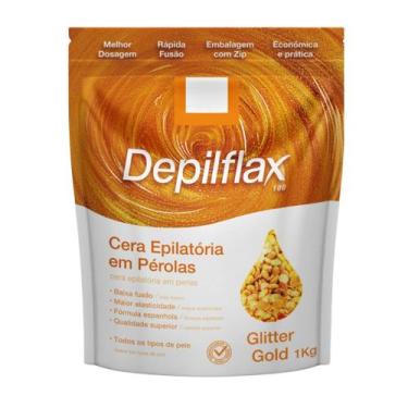 Imagem de Cera Quente Depilatória Profissional Glitter Gold Depilflax Em Perolas