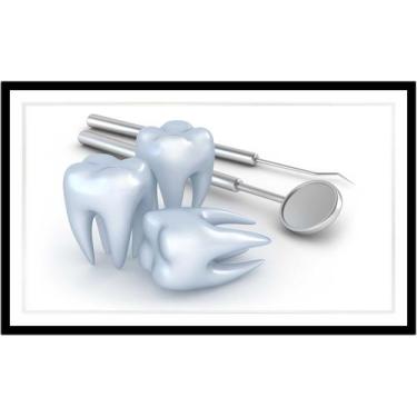 Imagem de Quadro Decorativo Dentista Dente Ferramentas Espelho Odontologia Consu