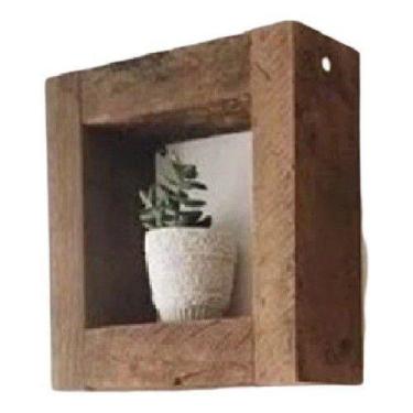 Imagem de Nicho Quadrado Rústico 30x30 Madeira Maciça Pintado - Loja do Pinho