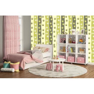 Imagem de Papel de parede adesivo infantil patinhas verdes  ( med. 90x300 cm) - 