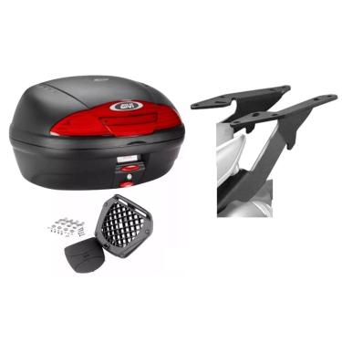 Imagem de BAÚ MOTO 45L MONOLOCK GIVI E450N + BAGAGEIRO SCAM Xtz 250 2019 Em Diante