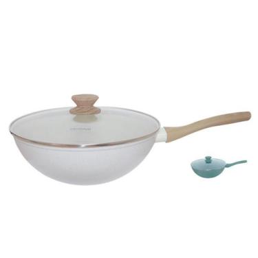 Imagem de Frigideira Grande Funda com Tampa Panela Wok Antiaderente Ceramica Coo