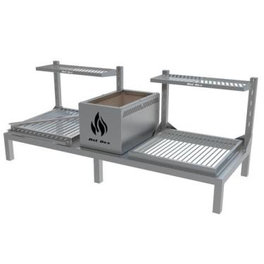 Imagem de Churrasqueira Hotbox Parrilla Dupla Para Alvenaria 118X45cm