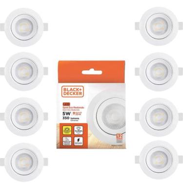 Imagem de Kit  10 unidades - black & decker spot led eco redondo 5w 3000k 100-24