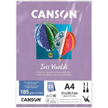 Imagem de Pct papel iris vivaldi 25fls a4 185gr canson escolha a cor