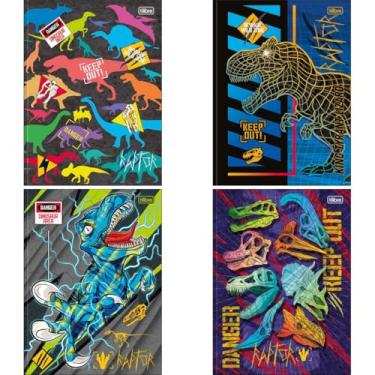 Imagem de Kit de Cadernos Brochura 1/4, Capa Dura, Raptor, 80 Folhas, Tilibra