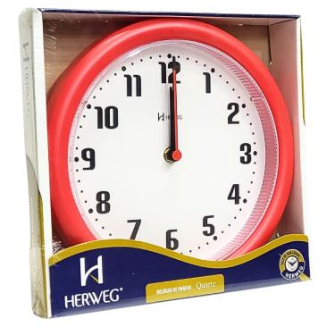 Imagem de Relógio de Parede Herweg Quartz Redondo Vermelho Pantone 711 6102 - 269