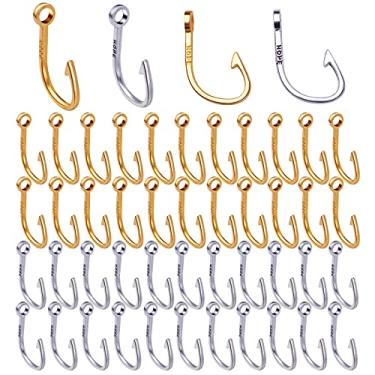 Imagem de 50 peças pingentes de anzol de pesca estilo tibetano berloques de anzol de pesca berloque de contas para acessórios de fabricação de joias faça você mesmo, 37 mm × 21 mm, Prata