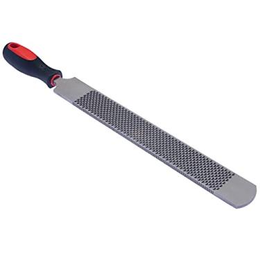 Imagem de wevsuipo Garra de casco para cavalos, lixa de ferradura, ferramenta de casca de casco de ferrador preto de 45,7 cm com alça, adequada para reparar cascos de cavalo, cascos de cabra, cascos de vaca e