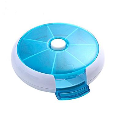 Imagem de MXY Caixa de comprimidos reversa 7 dias dispensador de comprimidos semanal estojo de medicamentos para viagem porta-vitaminas