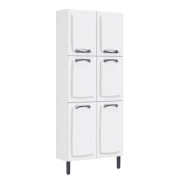 Imagem de Paneleiro Armário Alto 195 cm Organizador 6 Portas 6 Prateleiras Cozinha Modulada Itatiaia Branco