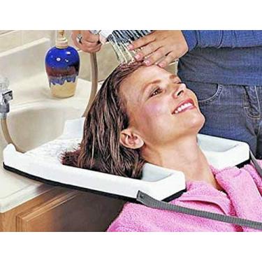 Imagem de EUROPRENE Salão de beleza portátil com contorno de segurança para casa xampu, lavatório de cabelo, bandeja de banheira médica