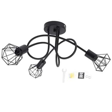 Imagem de Luz Pendente Moderna LED, Luz de Teto Minimalista Em Gaiola de Arte Em Ferro Com Base E14, para Cozinha, Fazenda, Restaurante