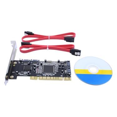 Imagem de ApplianPar Adaptador de cartão de expansão interna de controlador PCI SATA Raid, conversor de adaptador PCI para SATA com 2 cabos Sata para PC desktop HDD SSD 754914477846