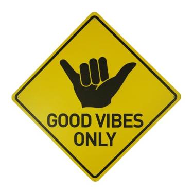 Imagem de BTHUKO Placa Good Vibes Only, 30,5 cm x 30,5 cm, engraçada, letreiro de estrada, tema surfista, casa, praia, casa, piscina, decoração, surfe, Havaí, placa