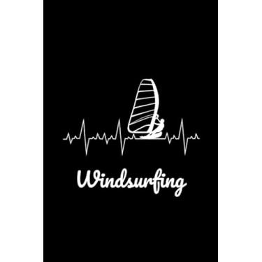Imagem de Windsurfing: Surfing Heartbeat Windsurfer Gift Blank Lined Journal Notebook Diary