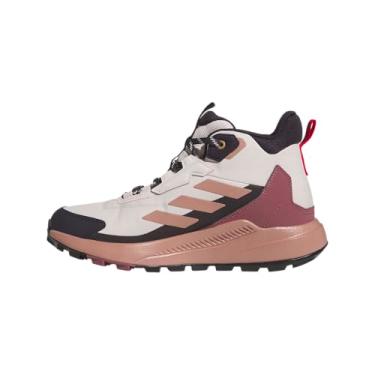 Imagem de adidas Tênis feminino Terrex Anylander de cano médio Rain.rdy para caminhada, Putty malva/argila quente/rubi puro, 41