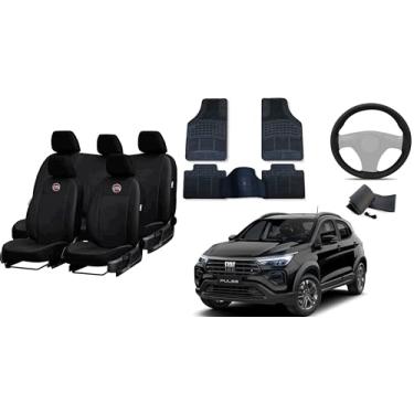 Imagem de Capa de couro + Tapete 5 peças + Capa de volante para Fiat pulse 18-23