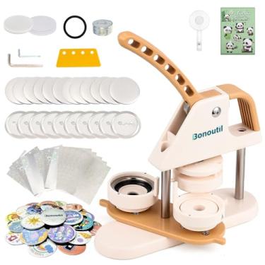 Imagem de Bonoutil Máquina De Fazer Botões - 58 Mm (2,25") 100 Peças Máquina De Prensa De Punção De Crachá Kit Faça Você Mesmo Inclui 20 Peças De Acessórios Adicionais, Cortador De Círculo E Filme De Capa Bri