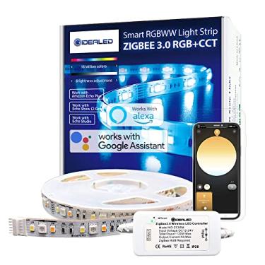 Imagem de GIDEALED Smart Zigbee 3.0 Rgbww Led Strip Lights Kit de 16,4 Pés Compatível com Echo Plus Echo Studio Alexa Voice & App Control Rgb Warm White Cold White Rgbcct Led Strips Reguláve ()