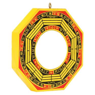 Imagem de Espelho talismã Taoísta, Espelho Feng Shui Chinês, Espelho Convexo/côncavo de Madeira Chinês Feng Shui, Espelho para Casa, Sala de Estar (Espelho côncavo de 4 polegadas)