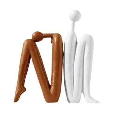 Imagem de Ioensy Estantes decorativas para livros, 1 par de presente ideal para artesanato, criativas e modernas, em resina, para armário, prateleira, quarto,