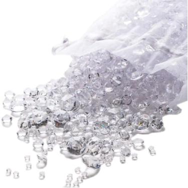 Imagem de Luxuoso diamante transparente para festas e decorações de casamento para mesas de recepção: mais de 3.000 gemas de confete de mesa de acrílico brilhante em três tamanhos