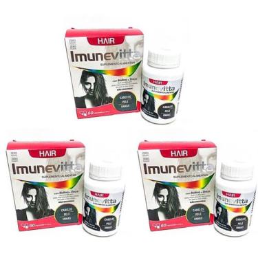 Imagem de Kit 3 Imunevitta Hair Cabelos, Pele E Unhas 60 Cáps.