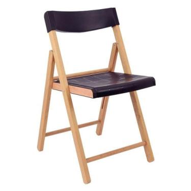 Imagem de Cadeira De Madeira Dobrável Tramontina Potenza Natural Polipropileno P