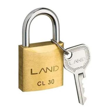 Imagem de Cadeado LAND 30mm em Latão Maciço e Haste Cromada