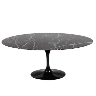 Imagem de Mesa De Jantar Tulipa Saarinen Redonda 198x122 Cm Mármore Nero
