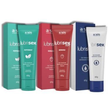 Imagem de Kit 3 Lubrificantes Íntimo Base D'água Lubrisex 60g - A Sós