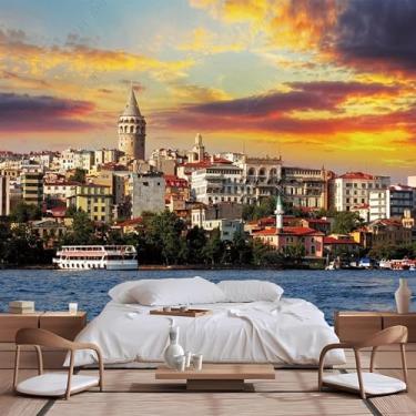 Imagem de Lcythiazole Papel de parede mural bonito cenário de cidade litorânea para sala de estar quarto, papel de parede de tamanho personalizado mural - Peel and Stick, papel de parede com foto de paisagem da