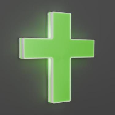 Imagem de Sinal de cruz neon LED 3D, luz neon personalizada alimentada por USB com regulador de 5 níveis, 5 opções de cores, arte decorativa de parede para casa, quarto, igreja, festa e presentes (23 x 20 cm)